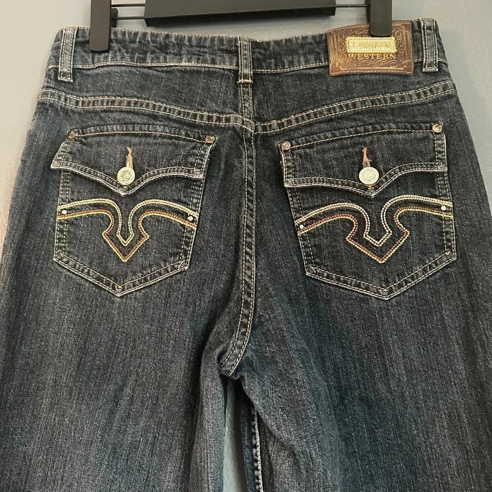 Lawman Western Wear Boot Cut Embellished Jean - Size 9